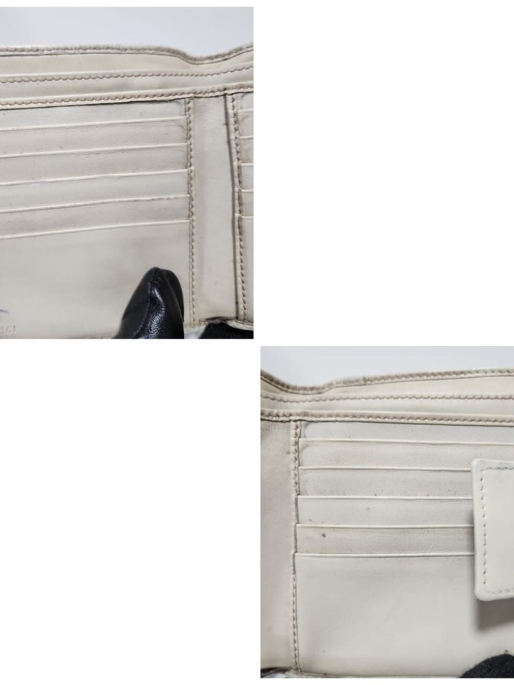 Authentic Gucci Vintage GG Signature Leather Compact Wallet Cream/Brown - Picture 5 of 15